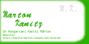 marton kanitz business card